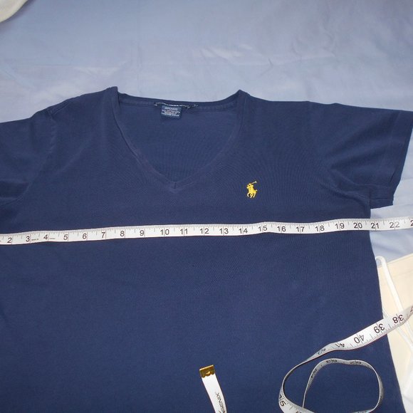 Ralph Lauren Sport V-Neck T-Shirt Navy M - L - Picture 7 of 12